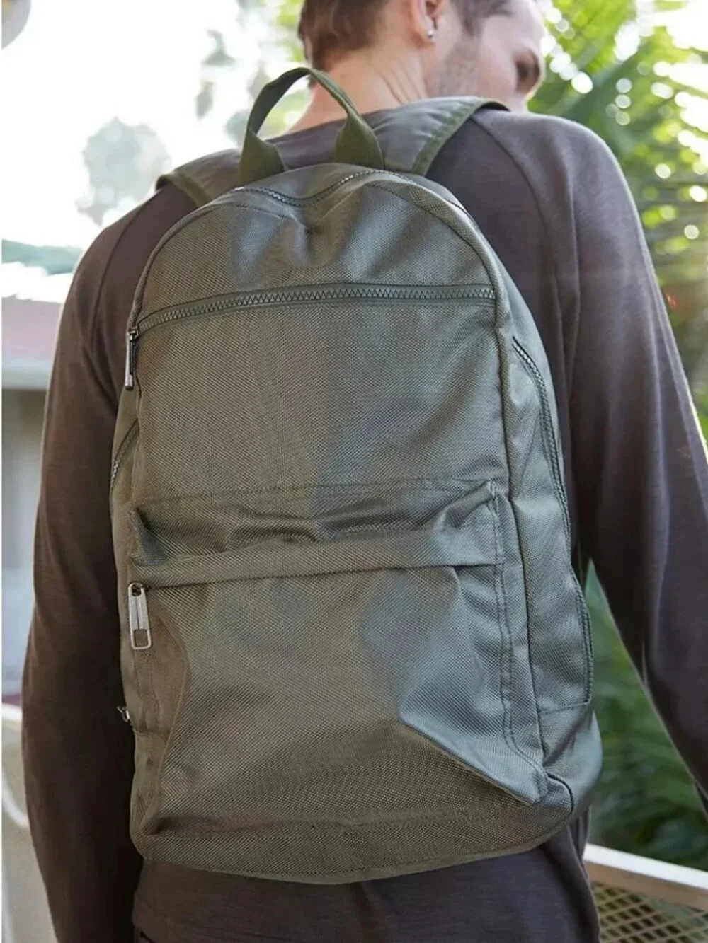 PX Men's Mike Polyester Backpack, Olive Green, One Size